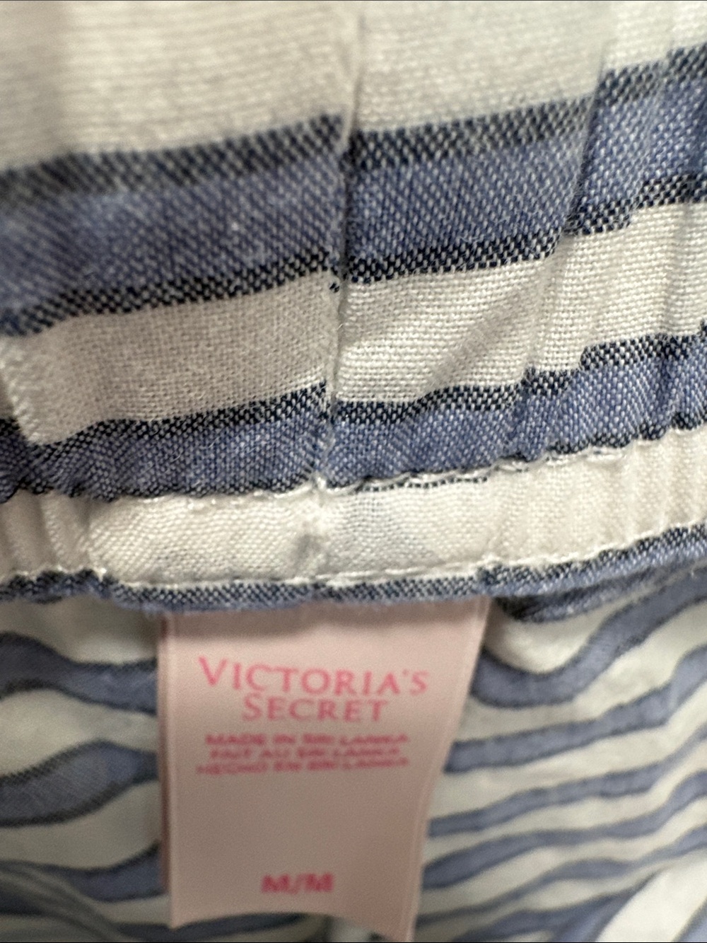 Victoria's Secret Blue and Yellow Striped Cotton Pajama Set - Picture 3 of 8